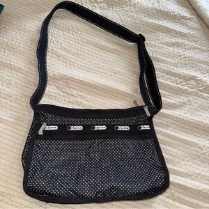 Black & White Expandable Dotted LeSportsac Wet Bag